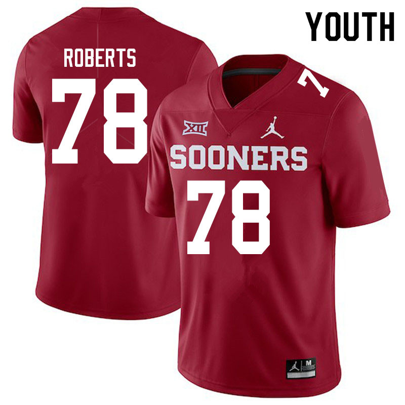 Youth #78 Bryce Roberts Oklahoma Sooners Jordan Brand College Football Jerseys Sale-Crimson